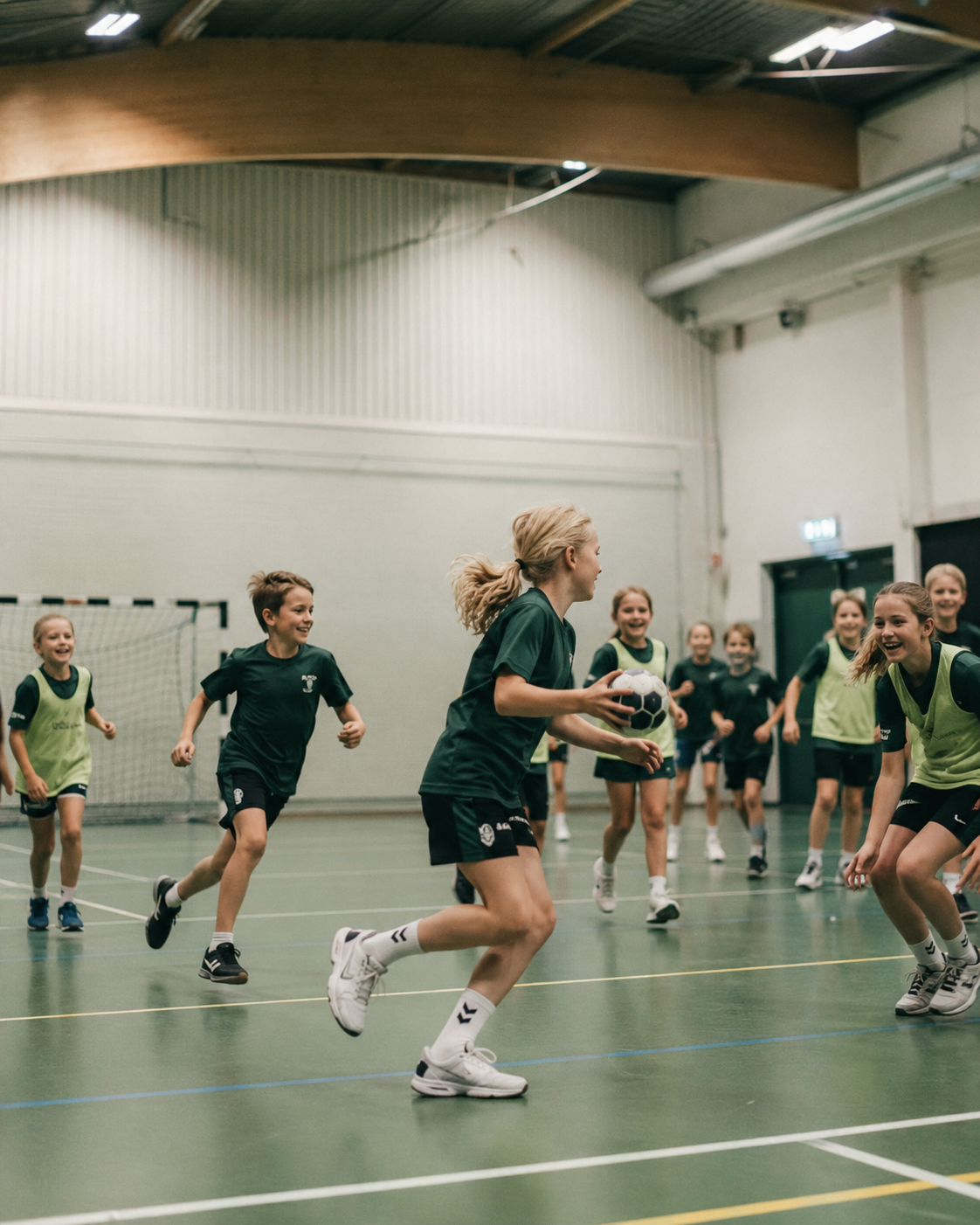 Barn på trening i Holterhallen