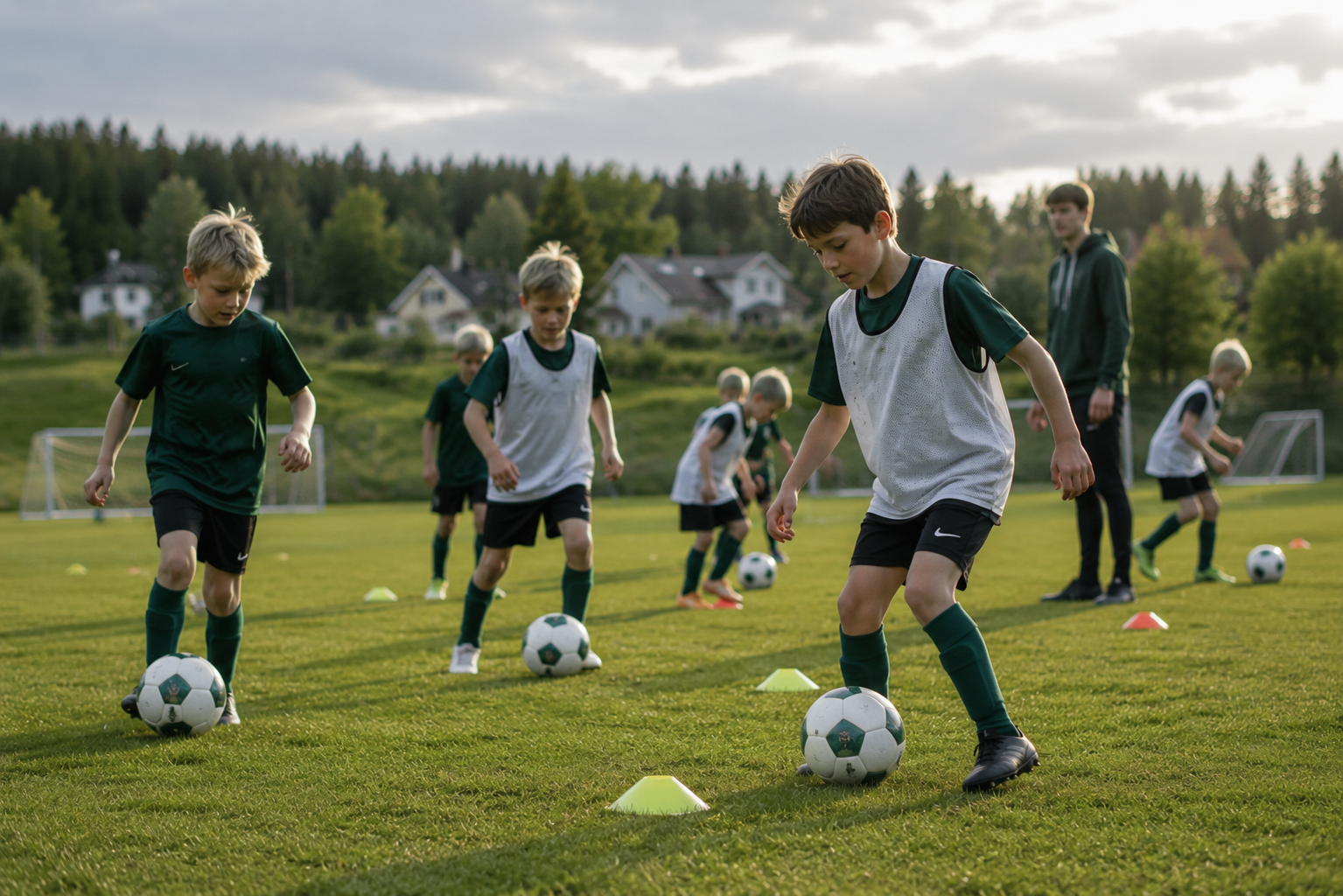Barnefotball på vårtrening